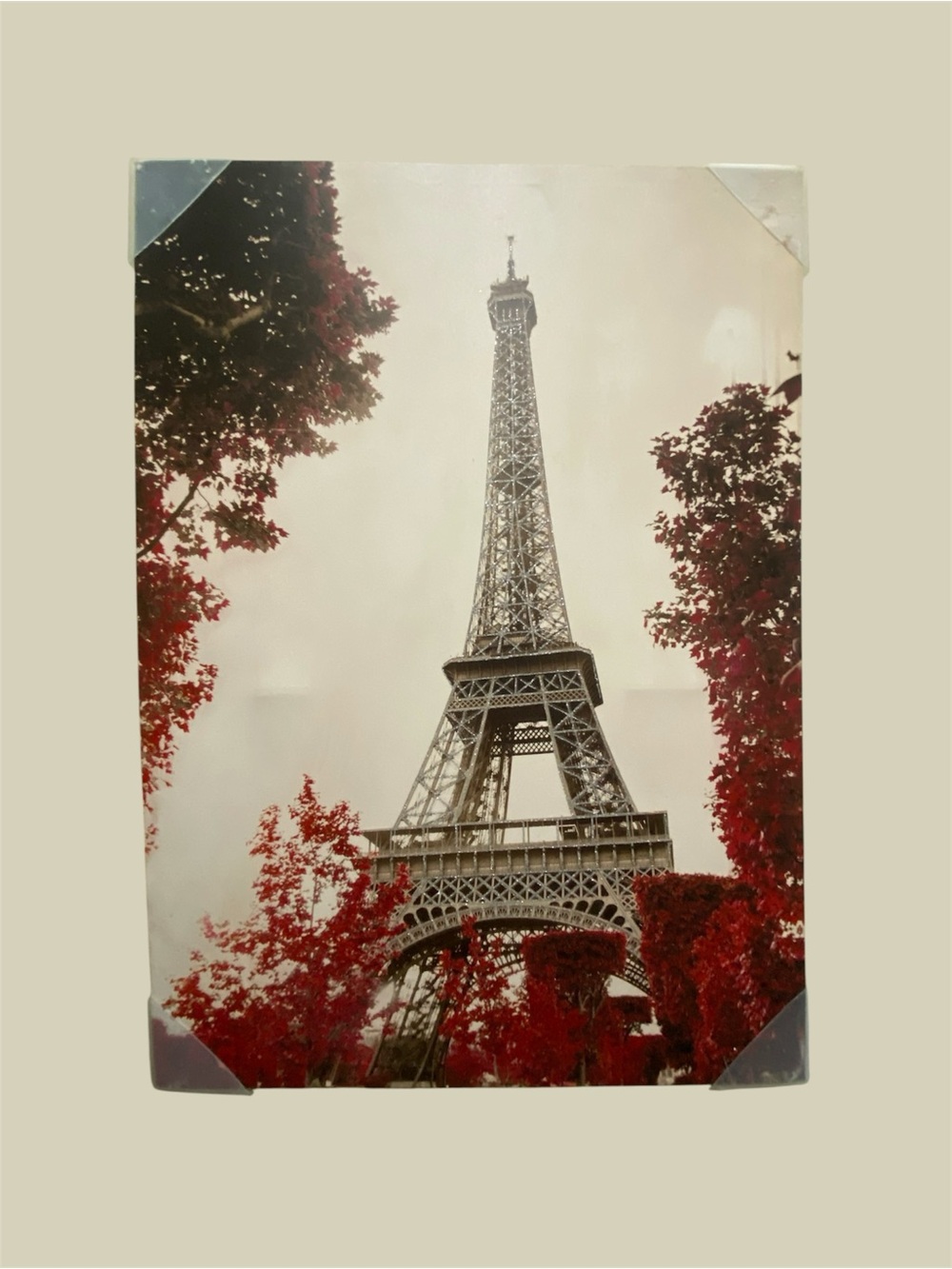 Vtg Eiffel Tower Portrait Wall Art Print Giclee Print Canvas Home Decor